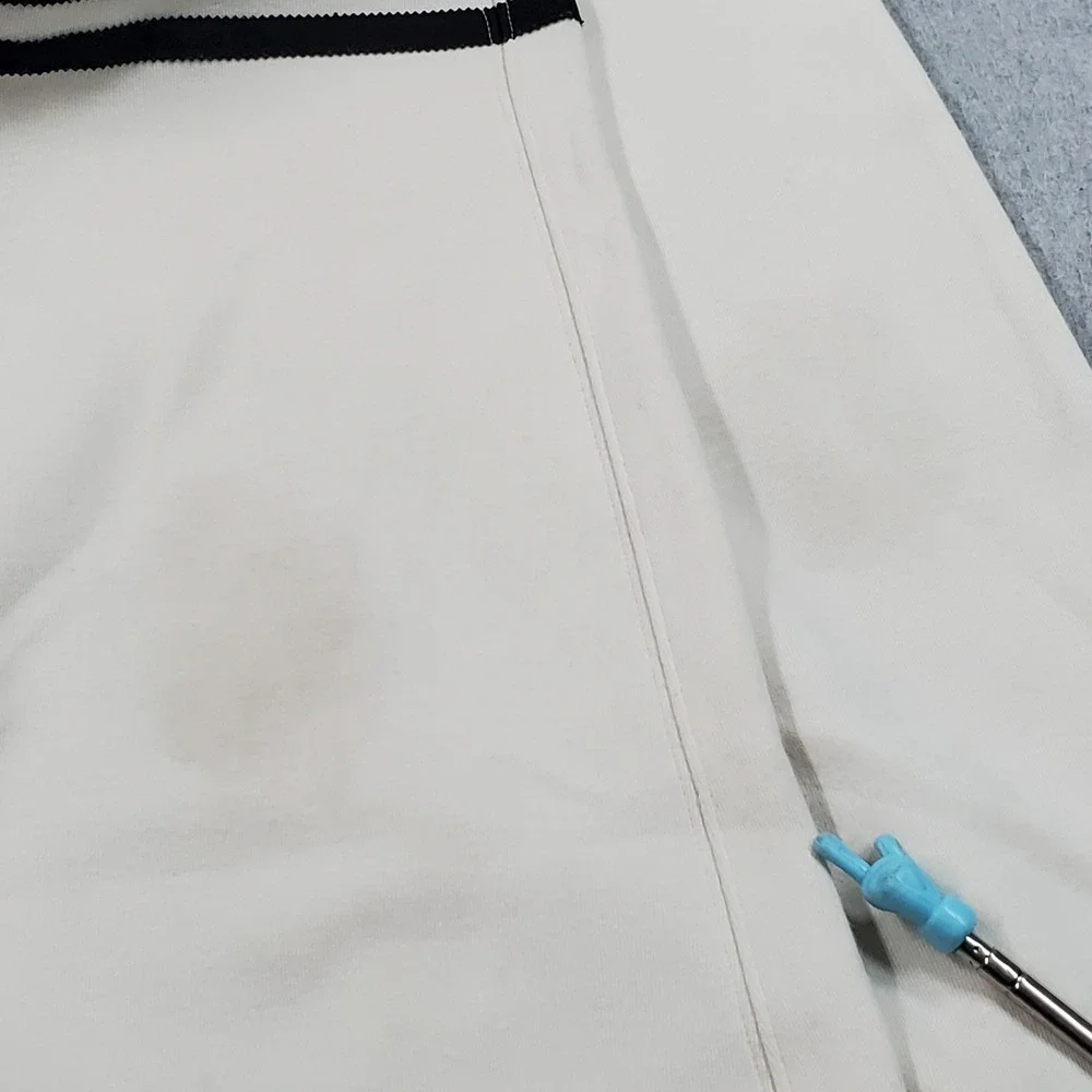 Adidas Men Activewear Pants M Cream Sweatpants Trefoil Logo Stripe READ